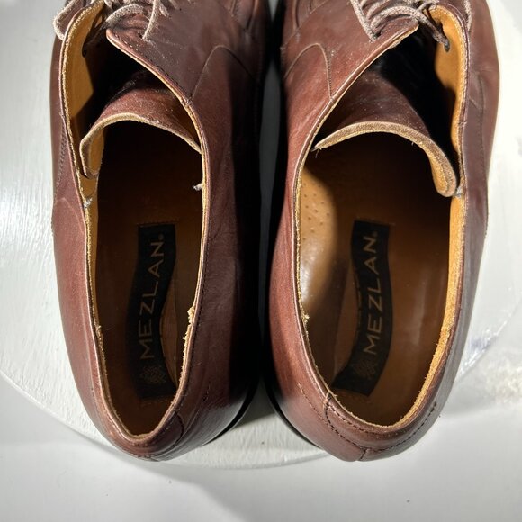 Mezlan Shaw Mens Leather Dress Shoes Size 12 M Brown Oxfords Apron Square Toe main image 7